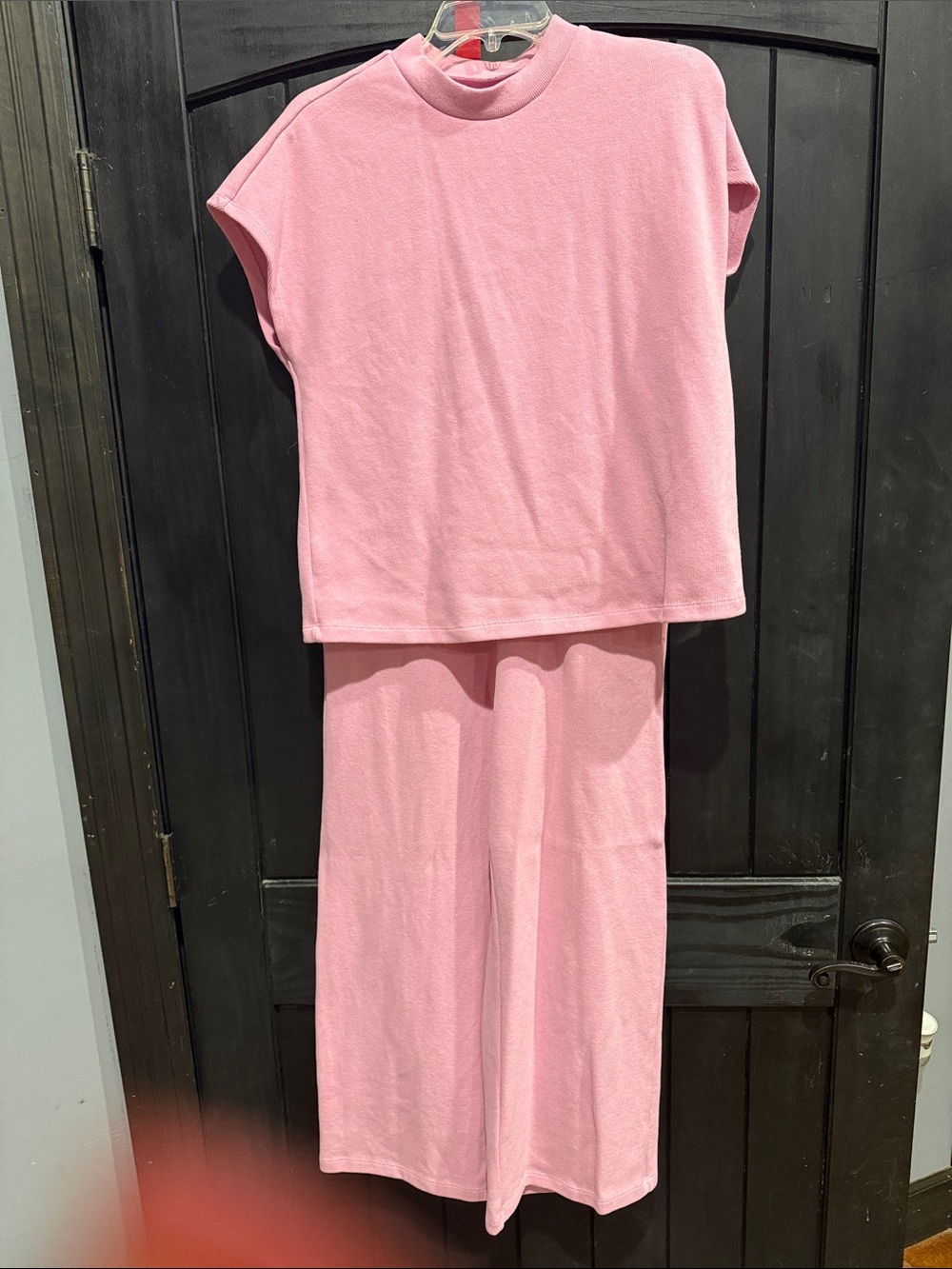 Women's Pink Two-Piece Pajama Set - Soft Lounge Top & Pants